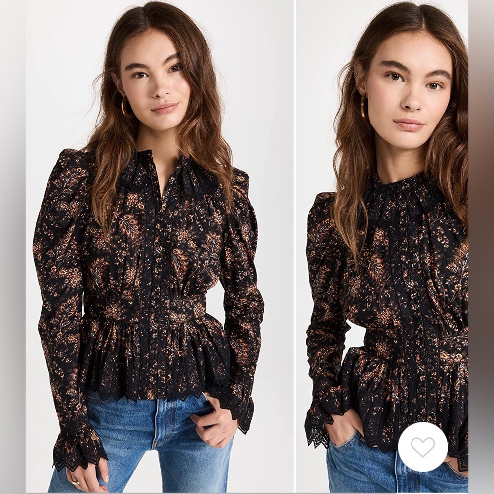 EUC Ulla Johnson Brigitte blouse, Minuit, size 6